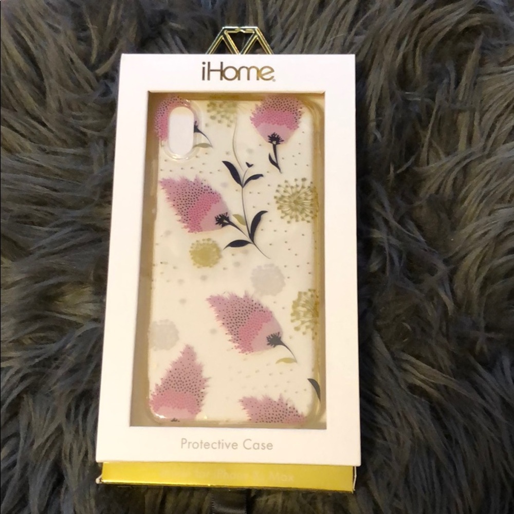 Floral clear iPhone X/ XS  Case Pink&Gold floral